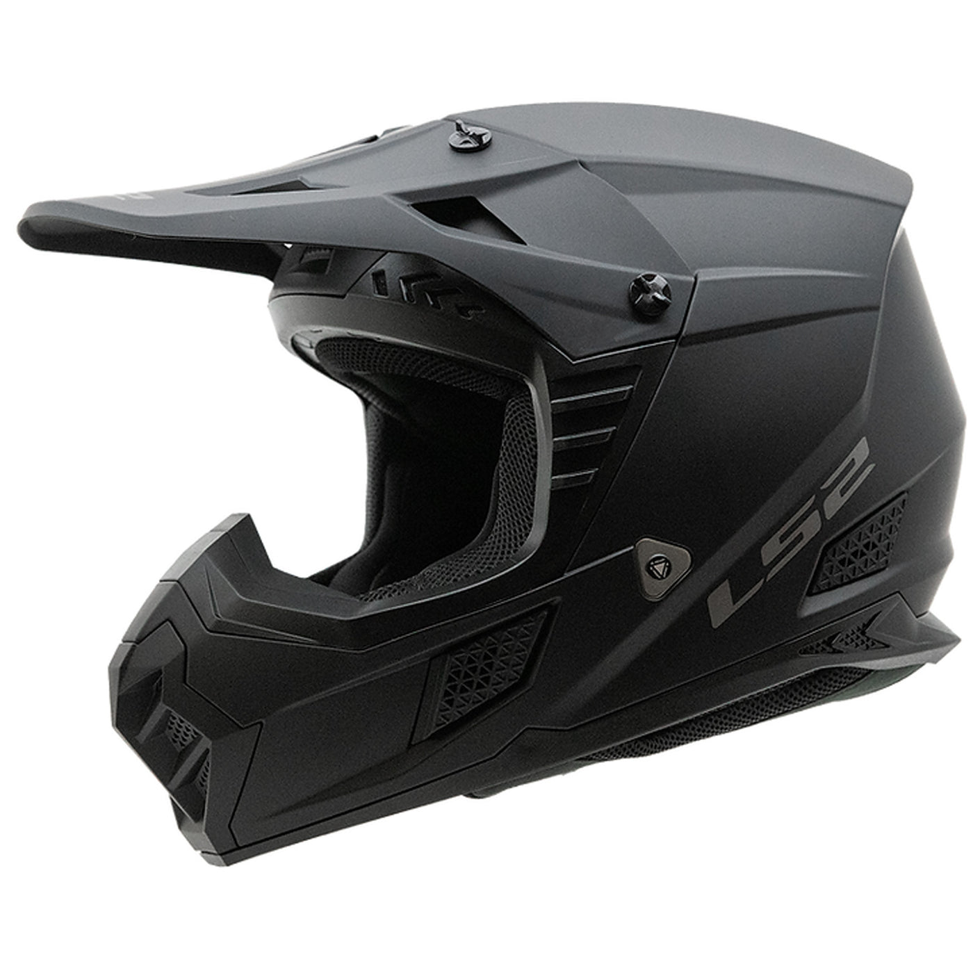 LS2 Helmets Coz Solid Helmet Matte Black - Front Side View