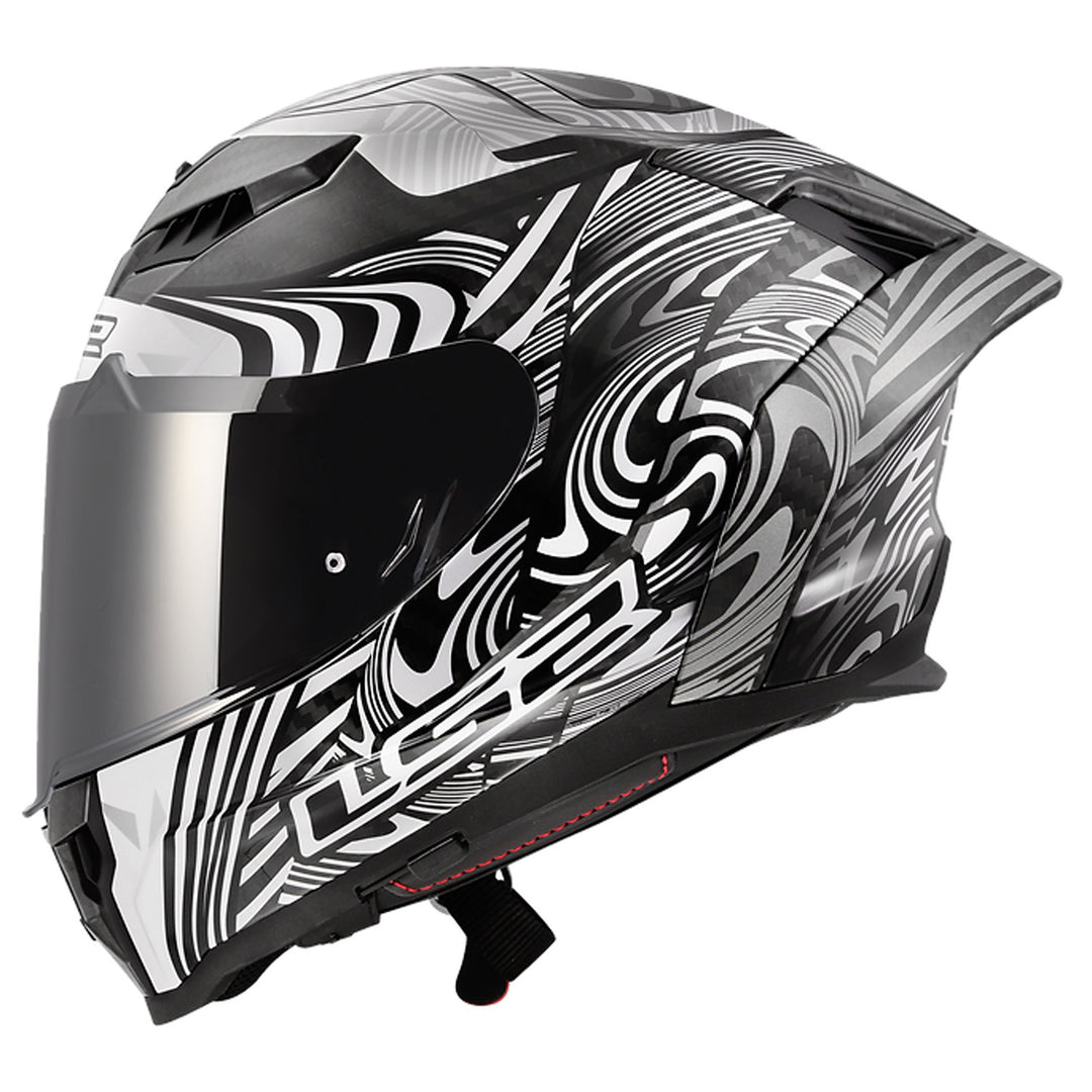 LS2 Helmets Dragon Enthum Helmet Gloss Silver - Side View