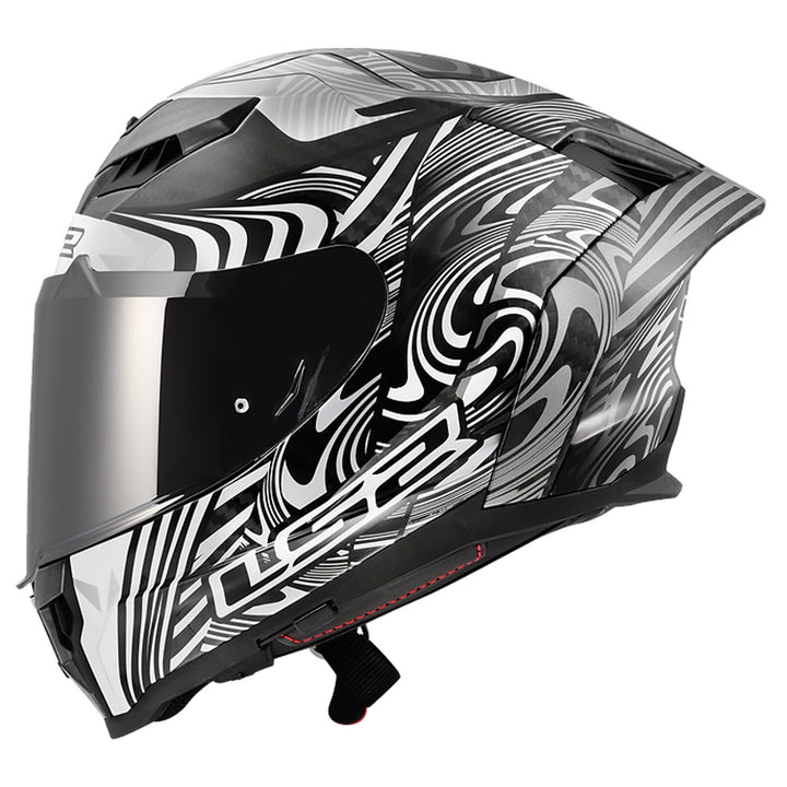 LS2 Helmets Dragon Enthum Helmet Gloss Silver - Side View