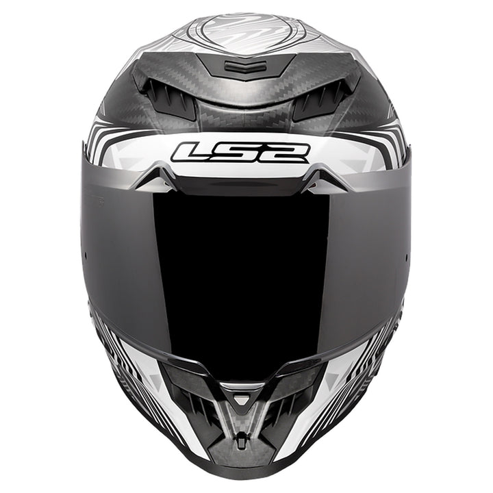LS2 Helmets Dragon Enthum Helmet Gloss Silver - Front View