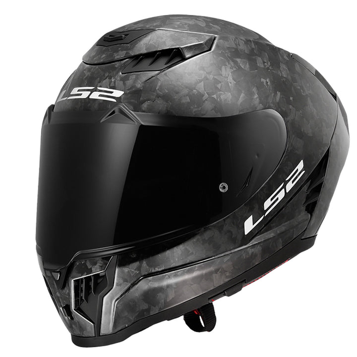 LS2 Helmets Dragon Forged Carbon Helmet Gloss Forged Carbon - Front Side View