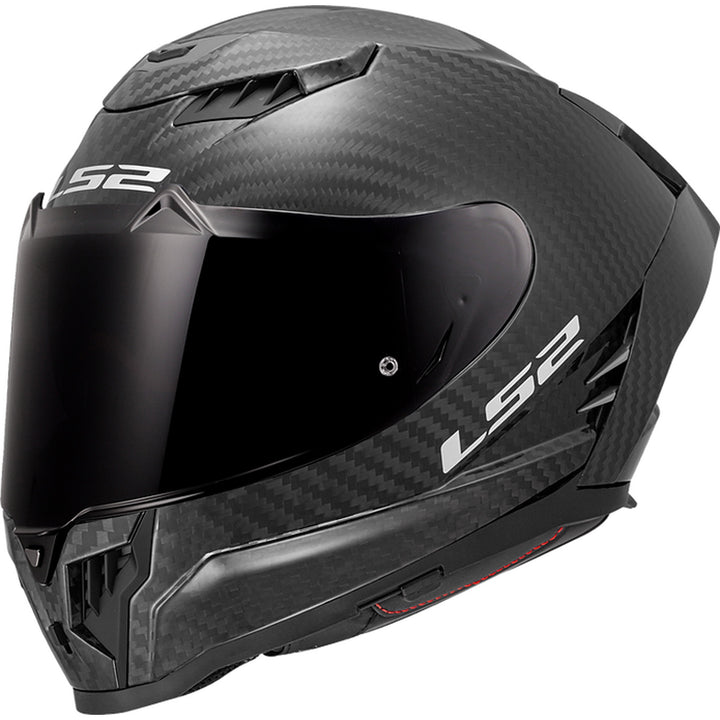 LS2 Helmets Dragon Solid Carbon Helmet Gloss Carbon - Front Left Side View
