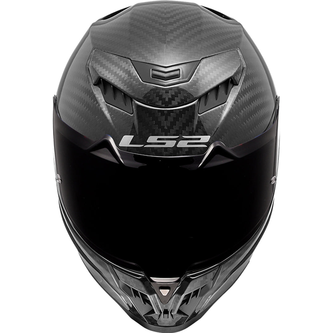 LS2 Helmets Dragon Solid Carbon Helmet Gloss Carbon - Front Top View