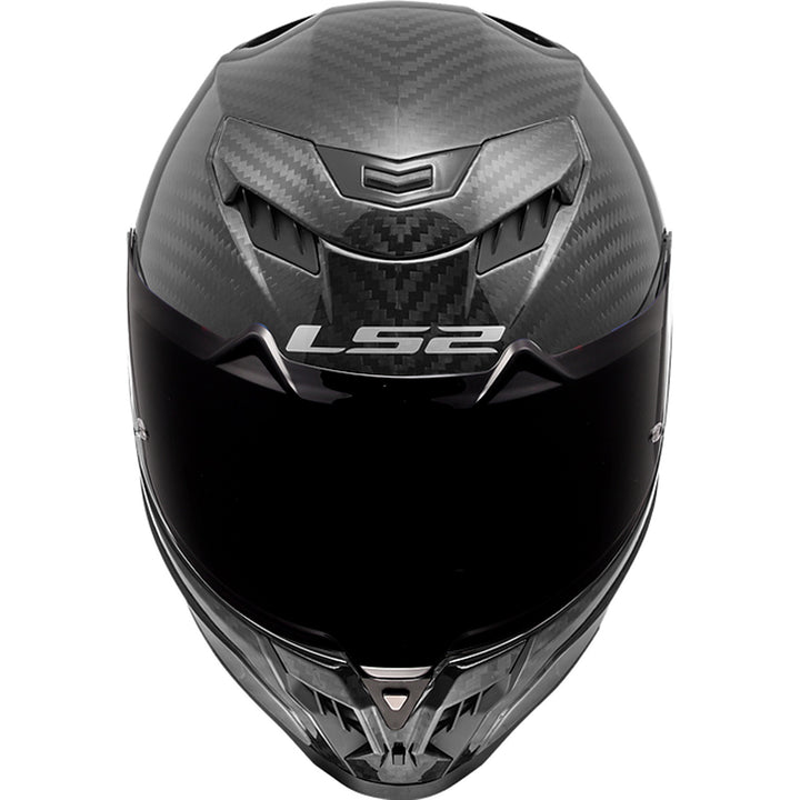 LS2 Helmets Dragon Solid Carbon Helmet Gloss Carbon - Front Top View