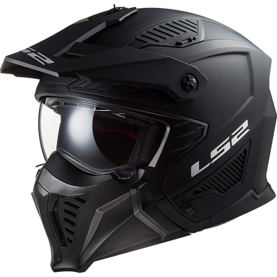 LS2 Helmets Drifter Solid Helmet Matte Black - Front Left Side View