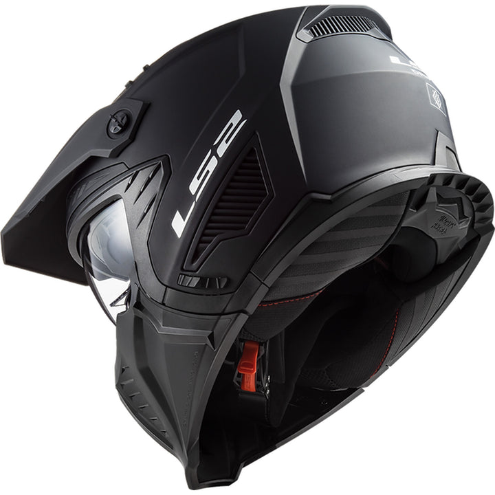 LS2 Helmets Drifter Solid Helmet Matte Black - Angled Left Side View