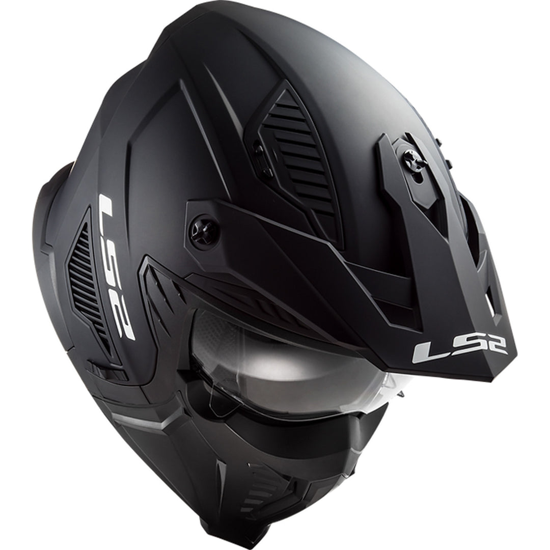 LS2 Helmets Drifter Solid Helmet Matte Black - Angled Front Right Side View
