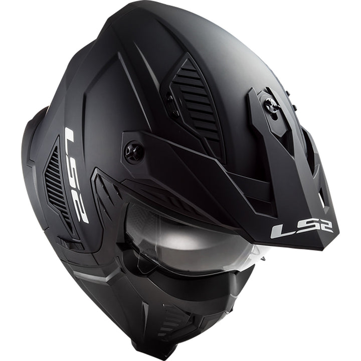 LS2 Helmets Drifter Solid Helmet Matte Black - Angled Front Right Side View