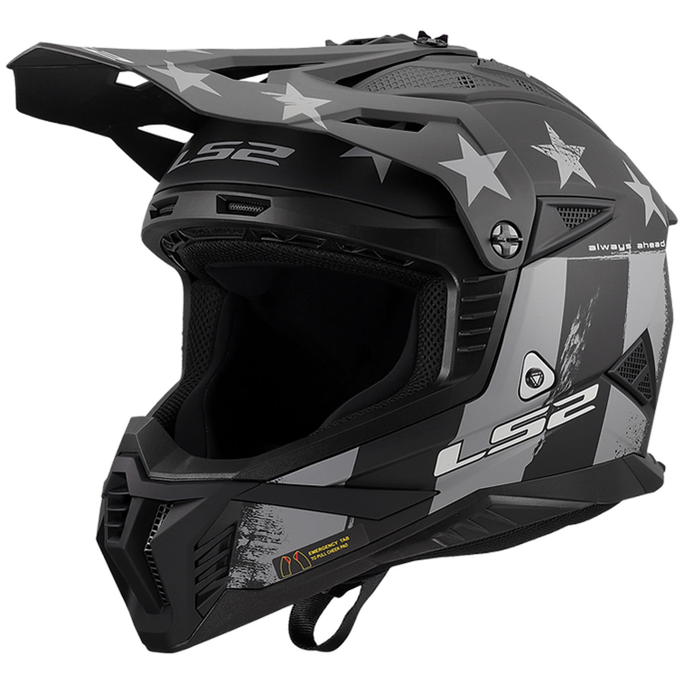 LS2 Helmets Gate II Battle Scar Helmet Matte Tonal Gray/Black - Front Left Side View