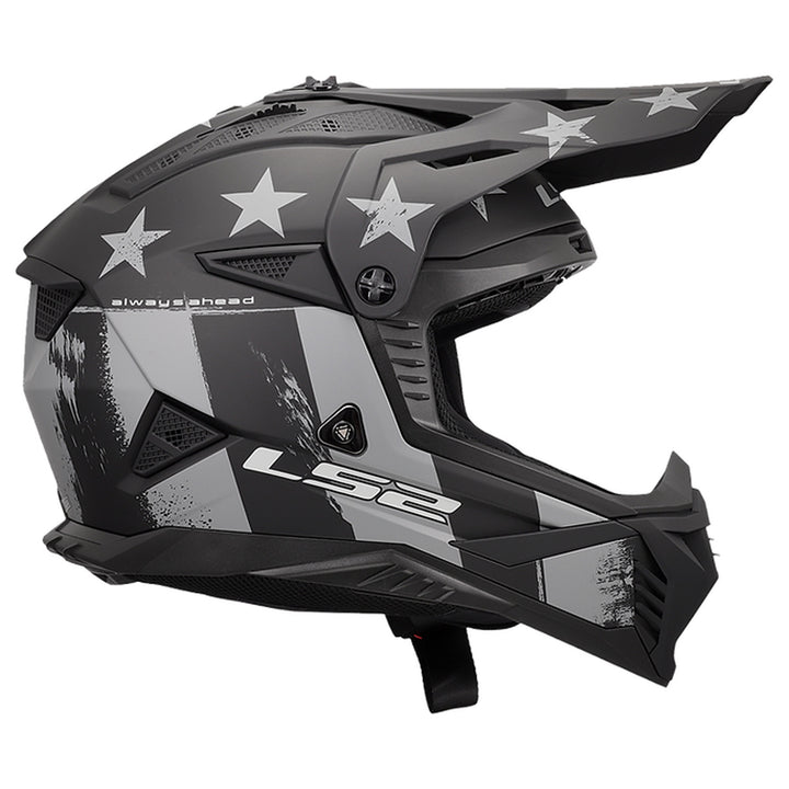 LS2 Helmets Gate II Battle Scar Helmet Matte Tonal Gray/Black - Right Side View