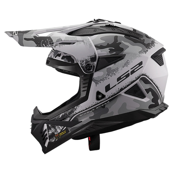 LS2 Helmets Gate II Carbine Helmet Matte Tonal Gray/Black - Left Side View