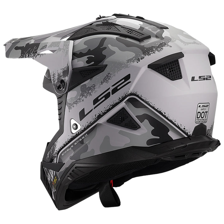 LS2 Helmets Gate II Carbine Helmet Matte Tonal Gray/Black - Rear Left Side View