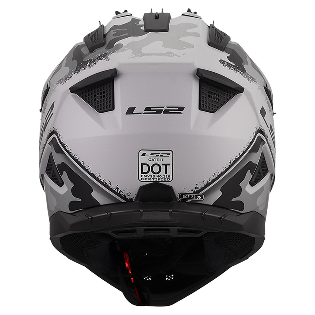 LS2 Helmets Gate II Carbine Helmet Matte Tonal Gray/Black - Rear View