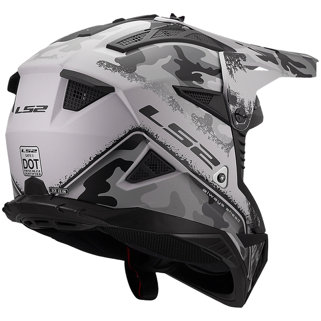 LS2 Helmets Gate II Carbine Helmet Matte Tonal Gray/Black - Rear Right Side View