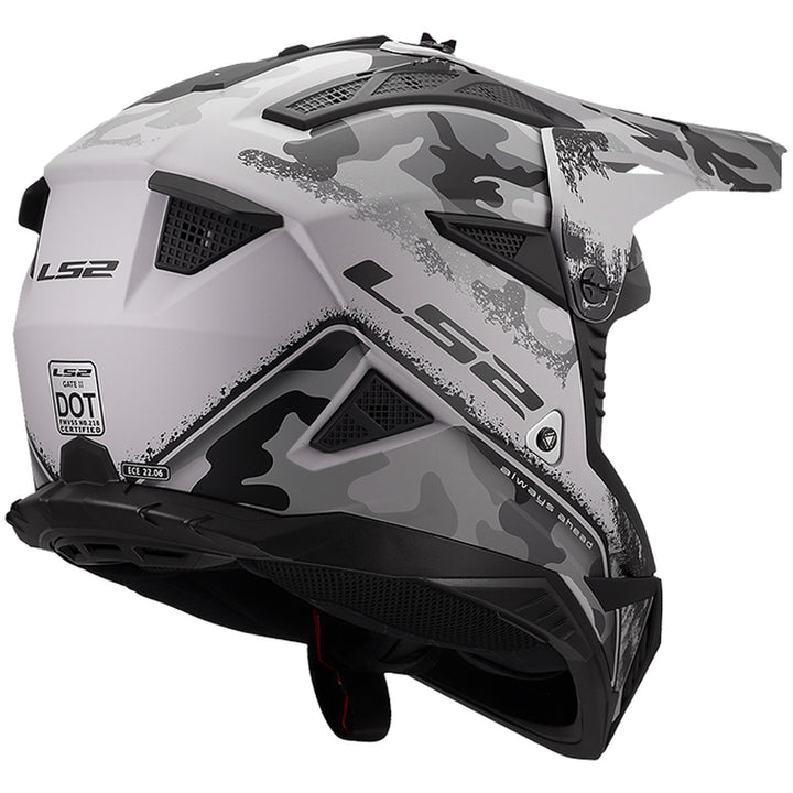 LS2 Helmets Gate II Carbine Helmet Matte Tonal Gray/Black - Rear Right Side View