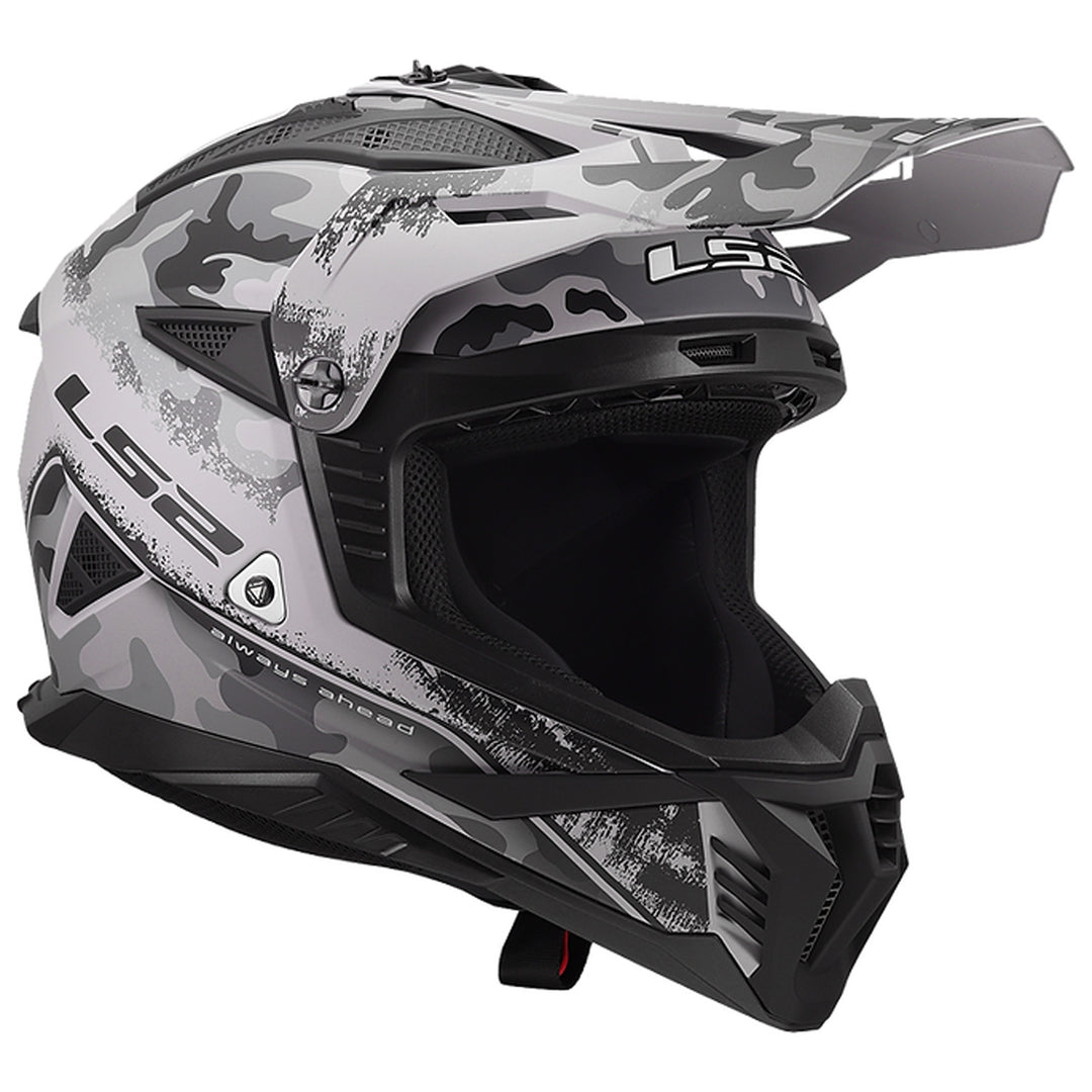 LS2 Helmets Gate II Carbine Helmet Matte Tonal Gray/Black - Front Right Side View