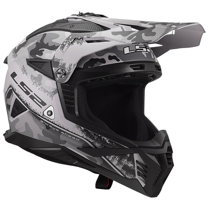 LS2 Helmets Gate II Carbine Helmet Matte Tonal Gray/Black - Front Right Side View