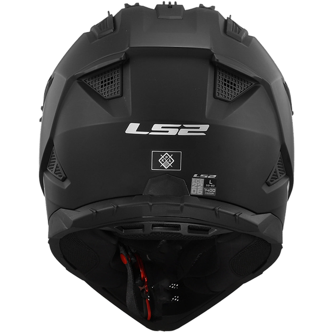 LS2 Helmets Gate II Solid Helmet Matte Black - Rear View