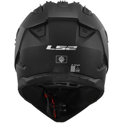 LS2 Helmets Gate II Solid Helmet Matte Black - Rear View