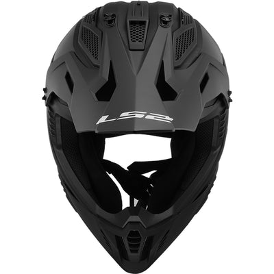 LS2 Helmets Gate II Solid Helmet Matte Black - Front Top View