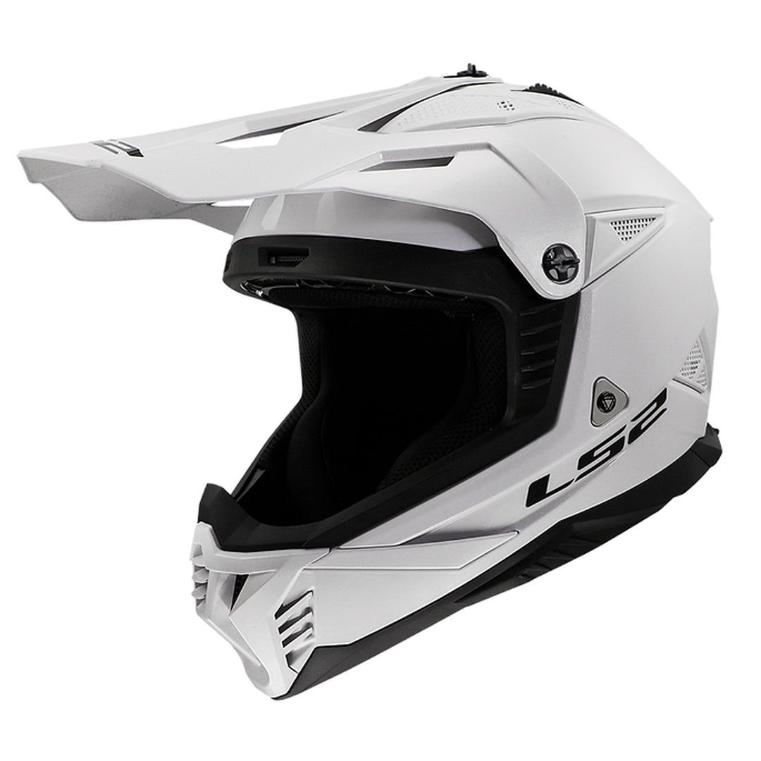 LS2 Helmets Gate II Solid Helmet Gloss White - Front Left Side View