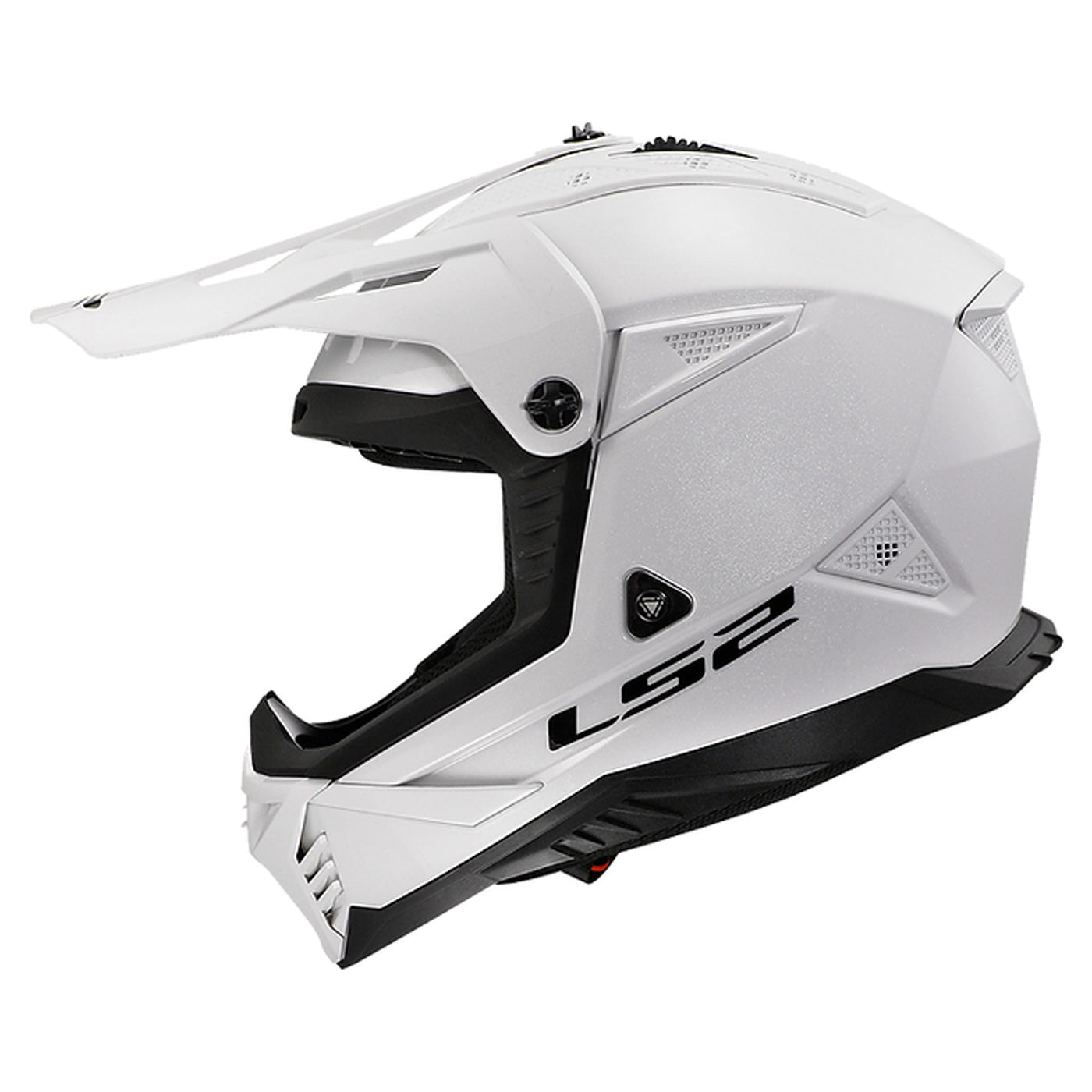 LS2 Helmets Gate II Solid Helmet Gloss White - Left Side View