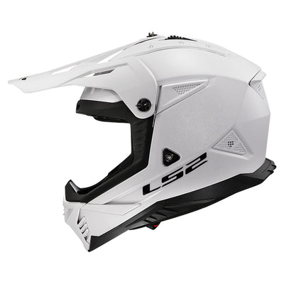 LS2 Helmets Gate II Solid Helmet Gloss White - Left Side View