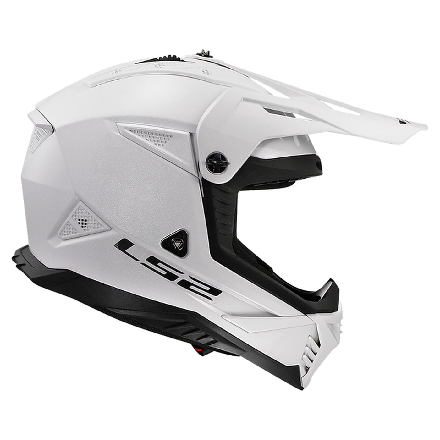 LS2 Helmets Gate II Solid Helmet Gloss White - Right Side View