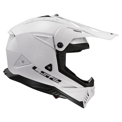 LS2 Helmets Gate II Solid Helmet Gloss White - Right Side View