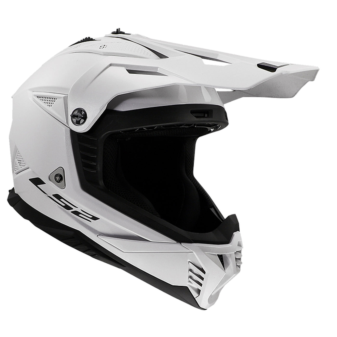 LS2 Helmets Gate II Solid Helmet Gloss White - Front Right Side View