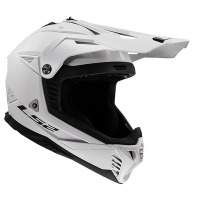 LS2 Helmets Gate II Solid Helmet Gloss White - Front Right Side View