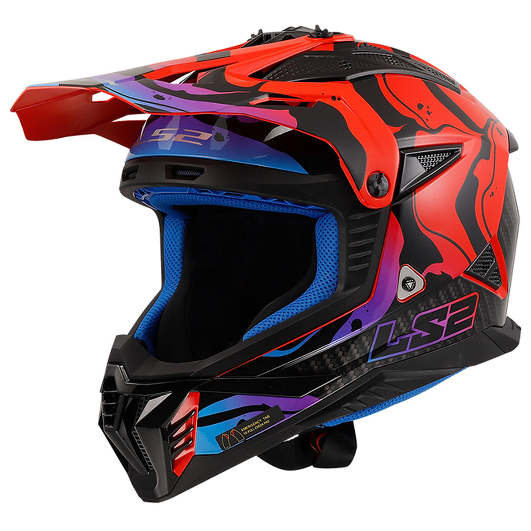LS2 Helmets Gate II Wash Helmet Gloss Red/White/Blue - Front Left Side View