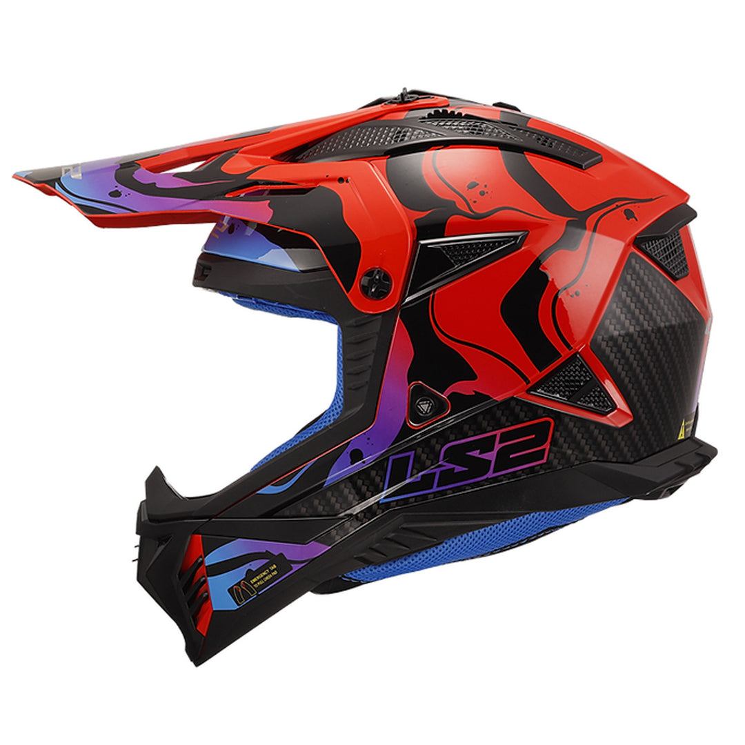 LS2 Helmets Gate II Wash Helmet Gloss Red/White/Blue - Left Side View