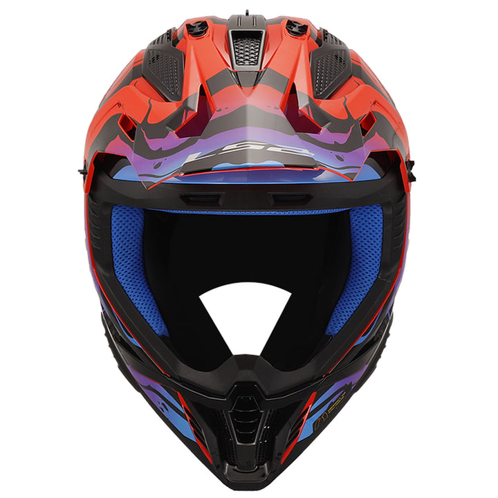 LS2 Helmets Gate II Wash Helmet Gloss Red/White/Blue - Front View