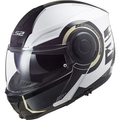 LS2 Helmets Horizon Arch Helmet Gloss Black/Titanium - Front Side View