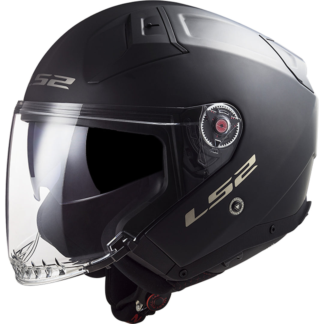 LS2 Helmets Infinity II Solid Helmet Matte Black - Front Left Side View