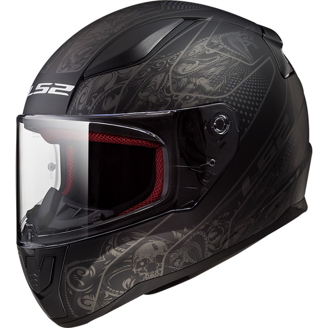 LS2 Helmets Rapid II Crypt Helmet Matte Black - Front Side View