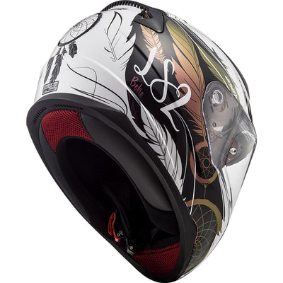 LS2 Helmets Rapid II Dream Catcher Helmet Gloss Chameleon/White - Angled Rear Right Side View