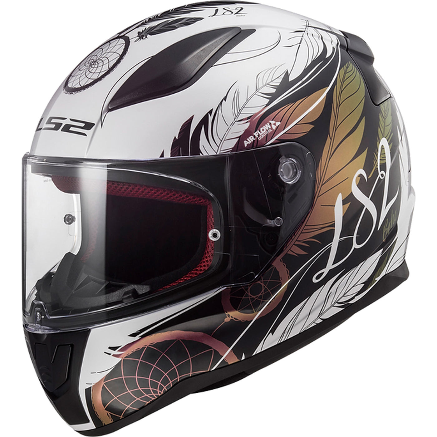 LS2 Helmets Rapid II Dream Catcher Helmet Gloss Chameleon/White - Front Left Side View