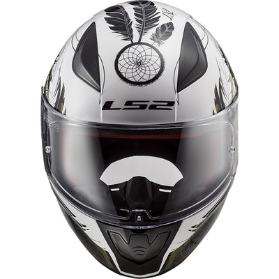 LS2 Helmets Rapid II Dream Catcher Helmet Gloss Chameleon/White - Front View