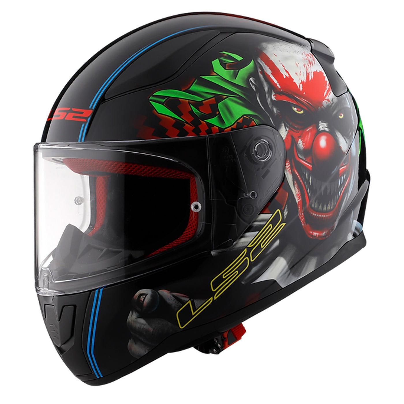 LS2 Helmets Rapid II Happy Dreams Helmet Gloss Black/Glow - Front Left Side View