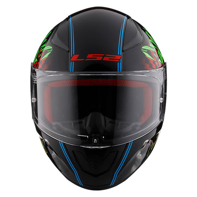 LS2 Helmets Rapid II Happy Dreams Helmet Gloss Black/Glow - Front View