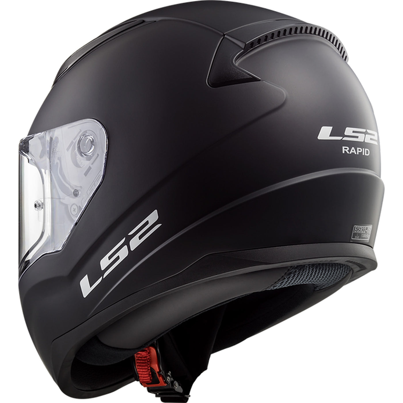 LS2 Helmets Rapid II Solid Helmet Matte Black - Rear Left Side View