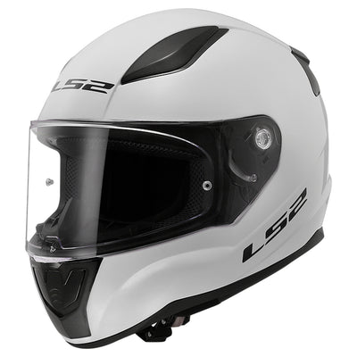 LS2 Helmets Rapid II Solid Helmet Gloss White - Front Left Side View