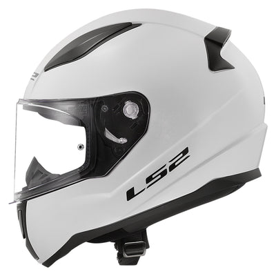 LS2 Helmets Rapid II Solid Helmet Gloss White - Left Side View