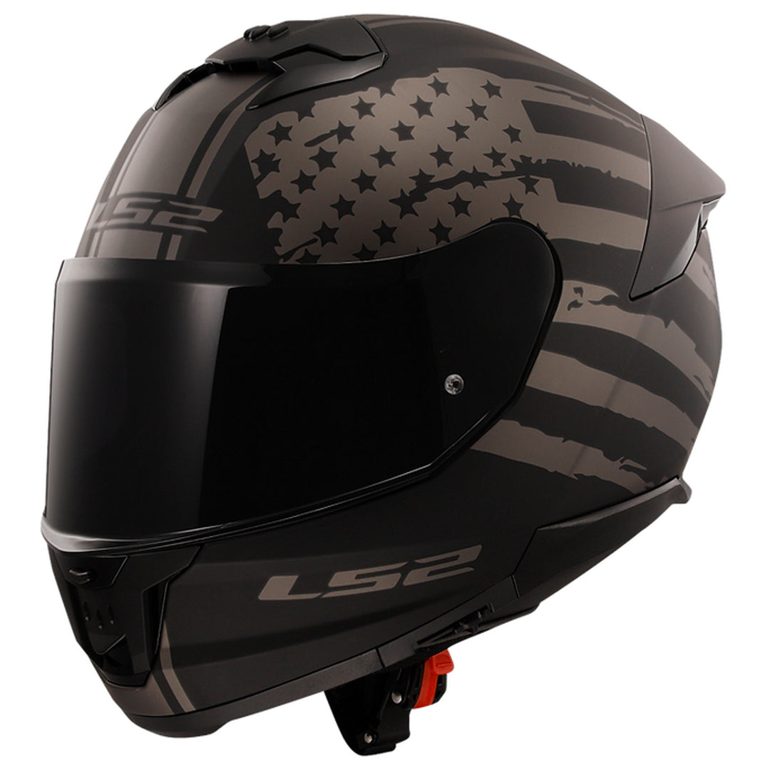 LS2 Helmets Stream II America Helmet Matte Black - Front Left Side View