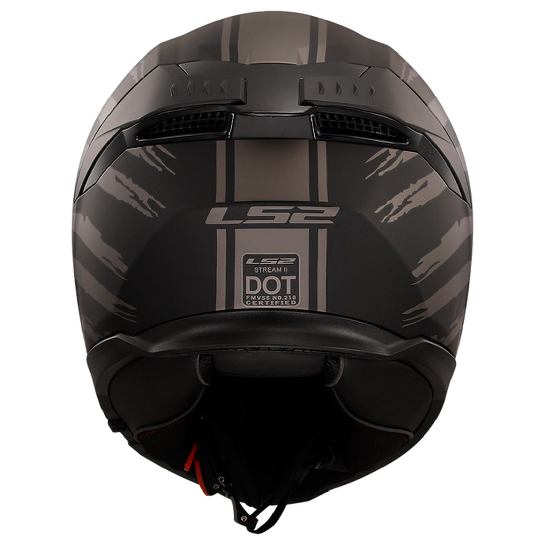 LS2 Helmets Stream II America Helmet Matte Black - Rear View