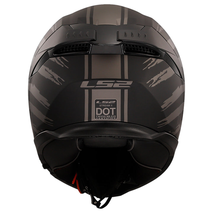 LS2 Helmets Stream II America Helmet Matte Black - Rear View