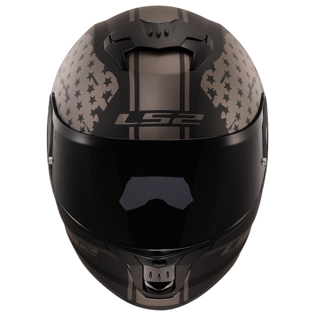 LS2 Helmets Stream II America Helmet Matte Black - Front View