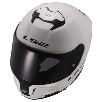 LS2 Helmets Stream II Solid Helmet Gloss White - Angled Front Left Side View